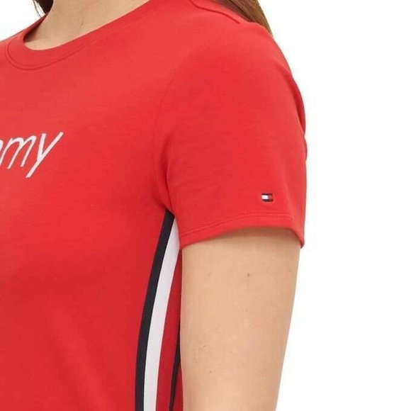 Tommy Hilfiger Women's T-Shirt Embroidered Dress-Red (Scarlet) - Picture 4 of 6